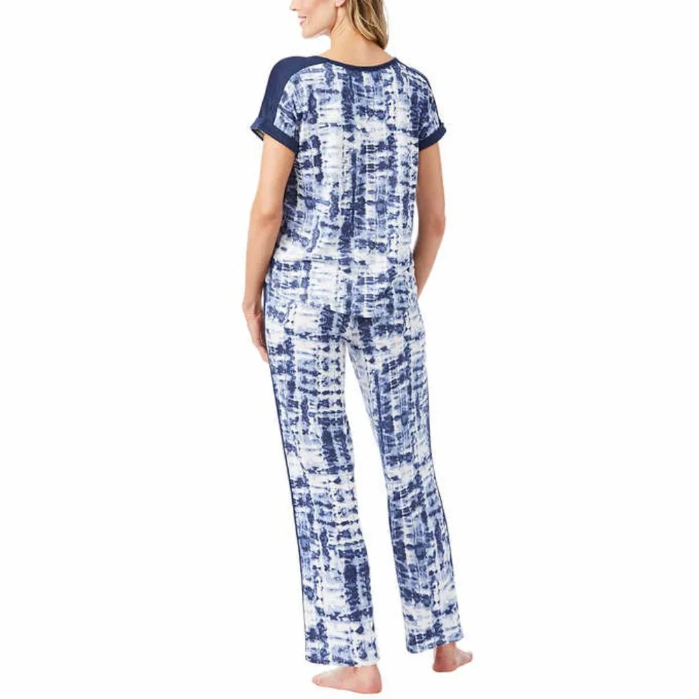 Lucky Brand Women's 4 piece PJ Set Blue Soft Knit Regular and Plus Sizes - Picture 2 of 7